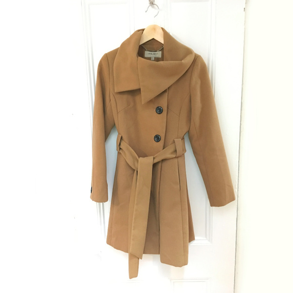 karen millen wool wrap camel coat